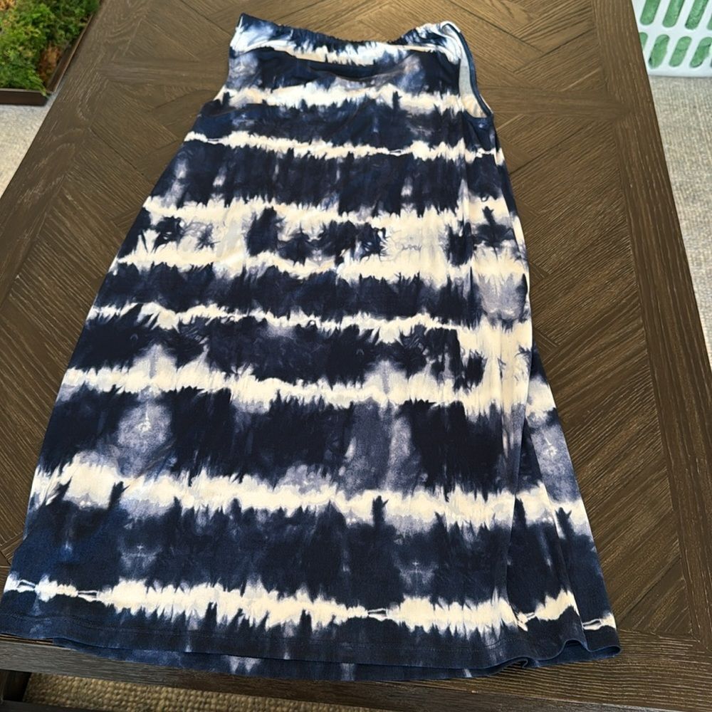 Michael Kors Tie Dye Dress XS | Blue White Knee Length Stretch Summer - Picture 6 of 6